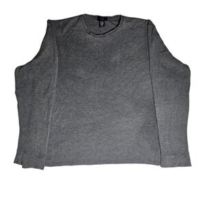 Calvin Klein Mens Long Sleeve Thermal Waffle Knit Shirt In Gray Size XXL